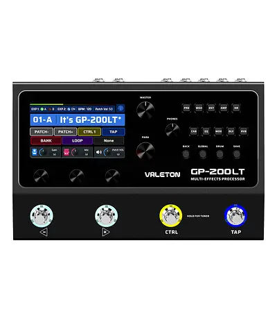 Valeton GP-200LT Multi-Effects Processor without Volume Pedal, (with 9V Power Supply) - Branb New