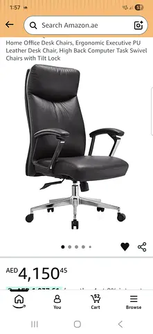 Black PU Executive Swivel Office Chair with High Back and Tilt Lock