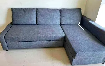 IKEA L shap Sofa store cum bed you can fix the storage lift or Right any side you want is available