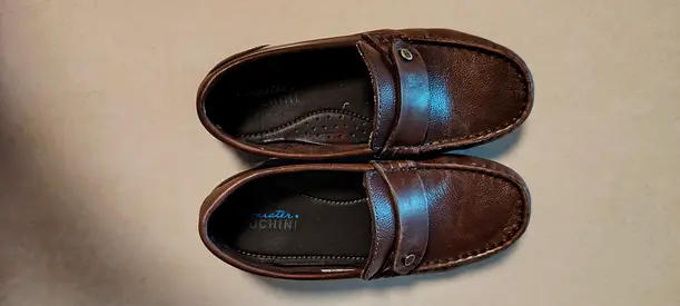 Mister Duchini Brown leather slip-on loafers - casual boy's shoes, size-Eu28(uk10)