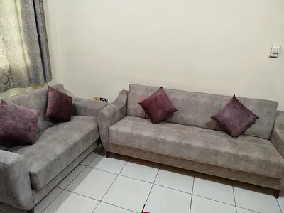 Sofa 3+2 - Like brand new, convert to  bed, Inbuilt storage with centre table, in good condition