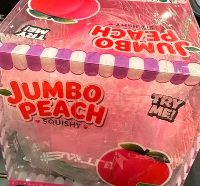 Jumbo Peach Squishy Toy - Large Soft Stress Reliever (New, in Box)