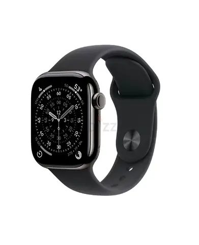 Apple Watch Series 11 GPS + Cellular 42mm Slate Titanium Case with Black Sport Band - S/M