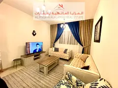 for rent monthly A fully furnished One-bedroom Two-bathroom apartment in Al Taawun 1