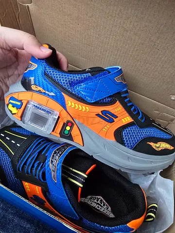 BRAND NEW Skechers Garage Blue and Orange Kids Sneakers