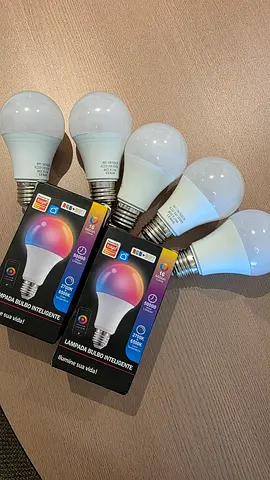 Set of 5 Tuya WiFi smart LED bulbs 15W RGB + white, E27