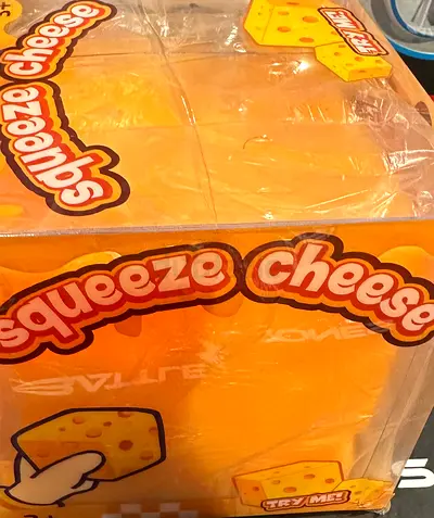 Squeeze Cheese Toy (New in Box) - Fun Squeaky Play Cheese