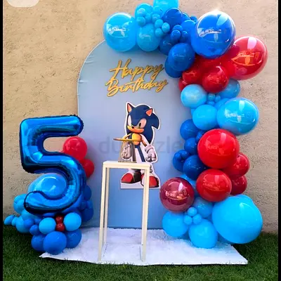 Birthday party balloon decorations