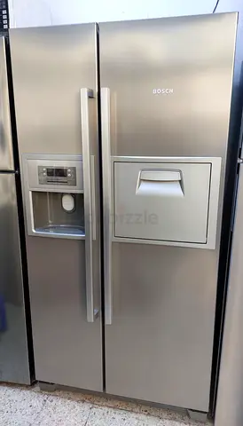 Bosch Side-by-Side Refrigerator with Water & Ice Dispenser - Silver