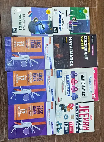 Set of Class 12 CBSE Science Guides & Practice Papers (Physics, Chemistry, Maths, CS, Typography)