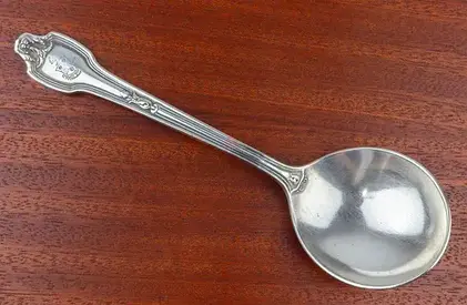 Vintage Ornate Silver-Plated Souvenir Tea Spoon – Antique Collectible Flatware