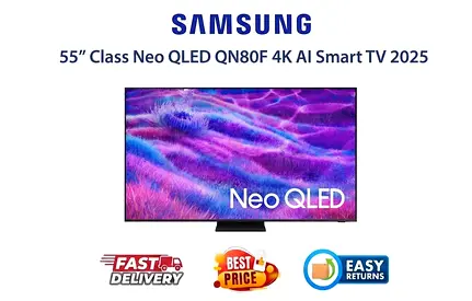 Samsung 55 Inch Neo QLED AI Smart TV - QN80F 2025 - New, FREE DELIVERY, WARRANTY