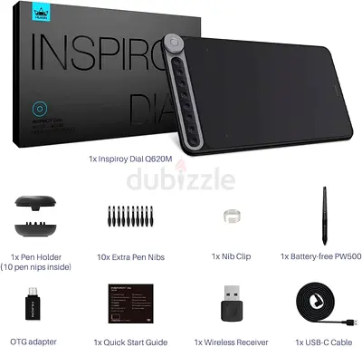 HUION Inspiroy Dial Q620M Graphics Drawing Tablet with Pen & Dial (Like NEW)