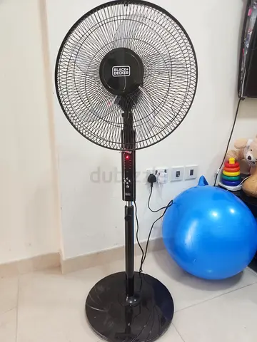 Black pedestal standing fan - good working condition.
