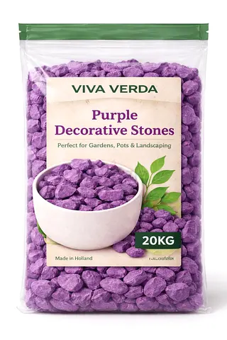 VIVA VERDA Purple Decorative Stones | 20KG Bag | Garden, Pots & Landscaping