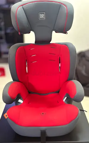 Baby Auto red & grey high-back booster car seat (good used condition)
