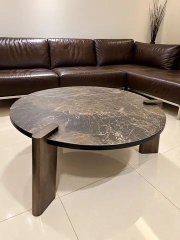 Round Ceramic Coffee Table and Side Table - Like New