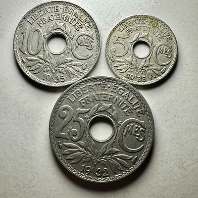 1932-1935 France Interwar Period Set (old antique coins)