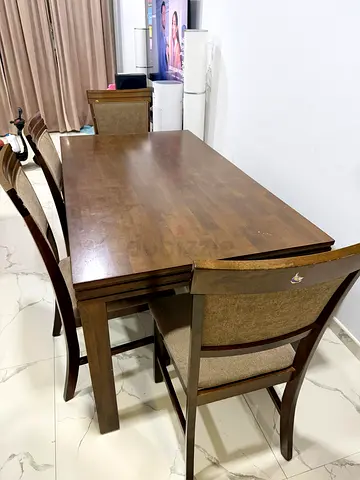 Solid Wood 4 seater, Dining Table with Chairs - Used, Good Condition