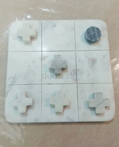 Marble Tic-Tac-Toe Board with Marble Pieces - Small Decorative Game