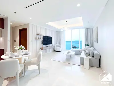 Emaar Palace beach front 1 Bedroom Balcony l All Bills Inc l Free Wifi - Parking - Cleaning l No Co
