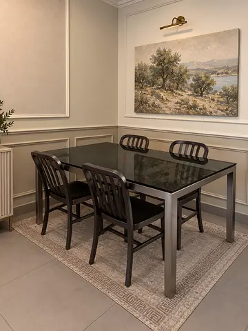 Crate and Barrel High End Steel Dining Set