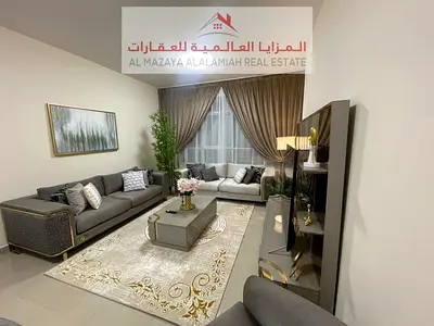 شقة مفروشة غرفتين وصالة للإيجار الشهري في التعاون مع بلكونة وحمامين وإنترنت