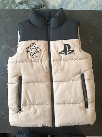 Unisex PlayStation Padded Vest - Light Beige/Black, size: 9-10 years/140cm