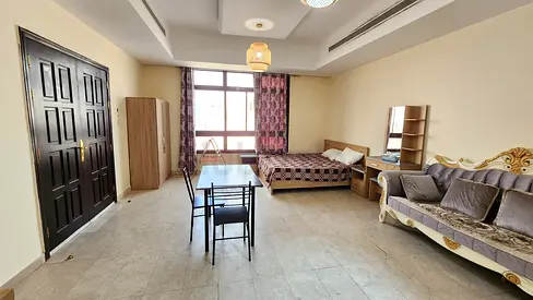 Furnished studio room available in khalifa city near AL FORSAN Mall rent 3300 included everything