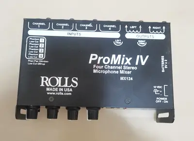 Rolls ProMix IV MX124 Four-Channel Stereo Microphone Mixer - Used