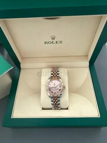 Rolex Datejust 31 — Everose/steel, pink Roman dial, Jubilee, box & papers - AED49,950