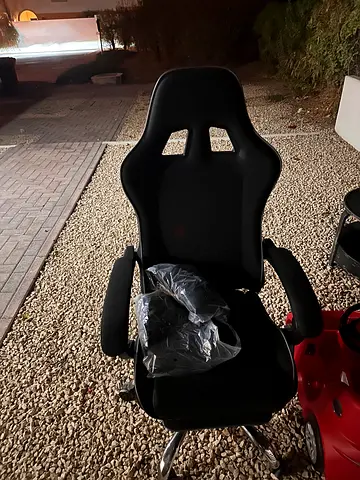 Black Gaming Chair with Padded Armrests