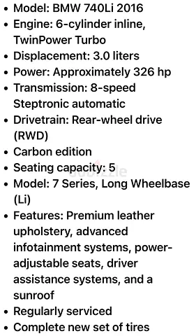 Pristine 2016 BMW 740Li | GCC Specs | Full Service History