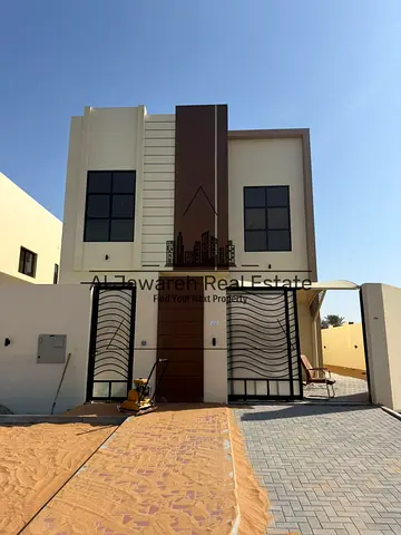 5-bedroom villa with master bedrooms, majlis, living room, two floors, and private parking, by the