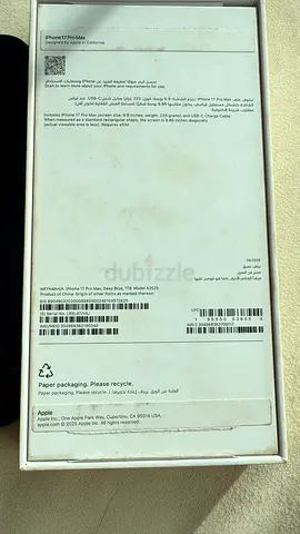 iPhone 17 Pro Max original Apple box (unused packaging) 1T