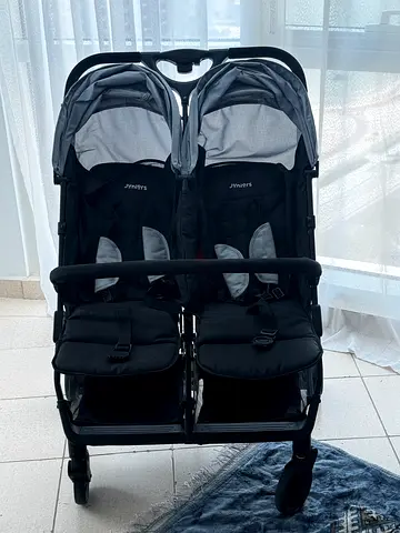 Juniors Twin Lite Stroller with Push Button Folding System, Steel Frame and Wheel Lock