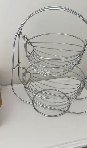 Brand-new Two-tier Chrome Wire Fruit & Kitchen Storage Basket