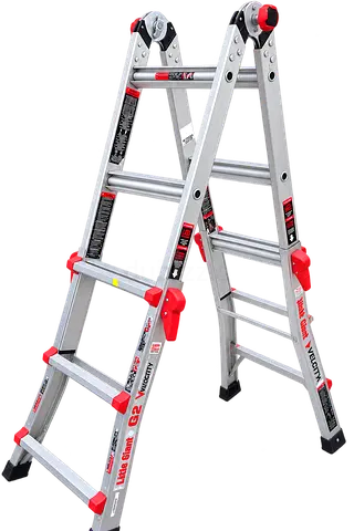 Multi-purpose Aluminum Folding Ladder - 4.2m Convertible, Lightweight