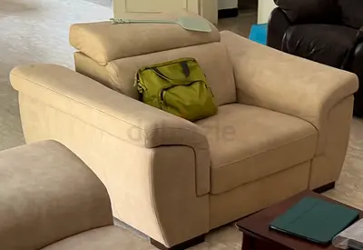Large Beige Single-Seat Sofa Armchair in Good Condition