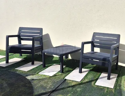 Outdoor Patio Lounge Chairs with Side Table - Set of 2 and a patio tent