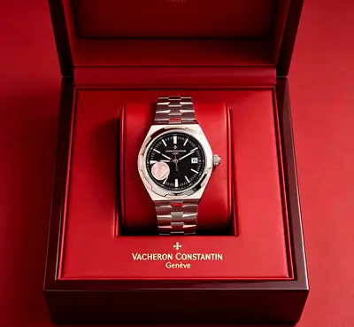 Vacheron Constantin Overseas Men's Master Quality Watch - Stainless Steel, Black Dial