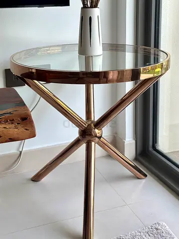 2 glass side coffee tables (light bronze)
