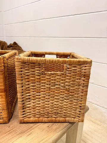 Set of 2 Wicker Storage Baskets with Handles