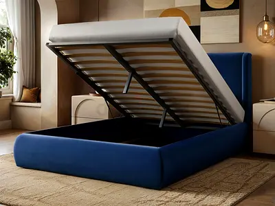 Wingback headboard super king hydraulic bed frame