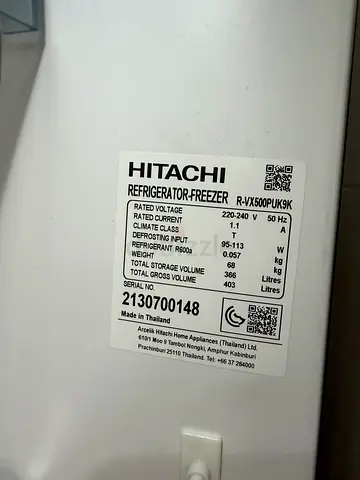 Hitachi Refrigerator Freezer - R-VX500P (Used - Good as new)