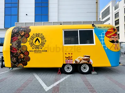 Ready-to-use Branded Food Truck Trailer - 365 Spices Club (Yellow)