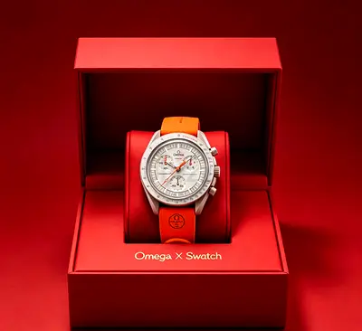 Omega x Swatch Speedmaster MoonSwatch in orange with box