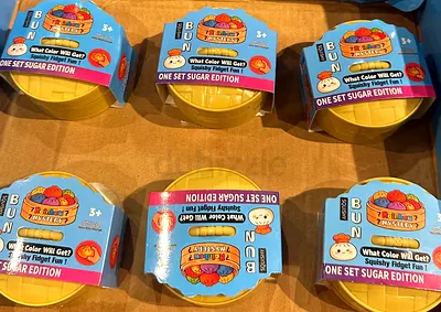 Set of 6 Mystery Bun Squishy Fidget Toys — One Set Sugar Edition