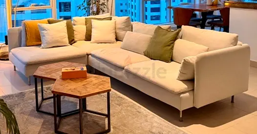 Excellent condition IKEA Sodhremn L Shape Sofa Beige