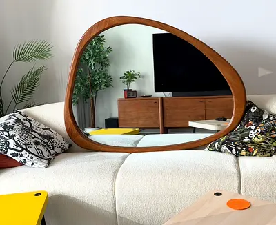 West Elm wall mirror Real wooden frame